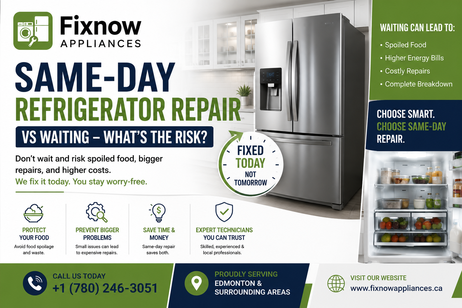 Same-Day Refrigerator Repair vs Waiting – What's the Risk? | FixNow Appliances